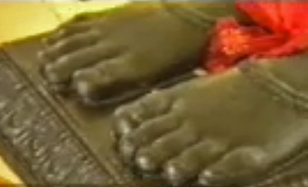 Shirdi Sai Baba carved feet at Sri Ranga Patna orphanage